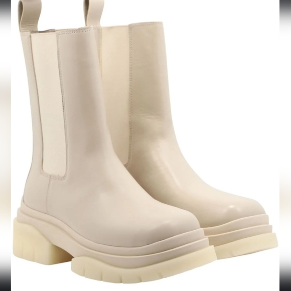 Ash AS-Storm Boot Sz 37M Cream Leather Boot - Picture 3 of 5